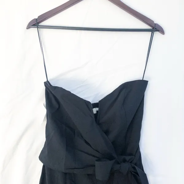 Astr The Label | Nwt Zion Strapless Tie Waist Wide Leg Jumpsuit In Black Large - Image 6