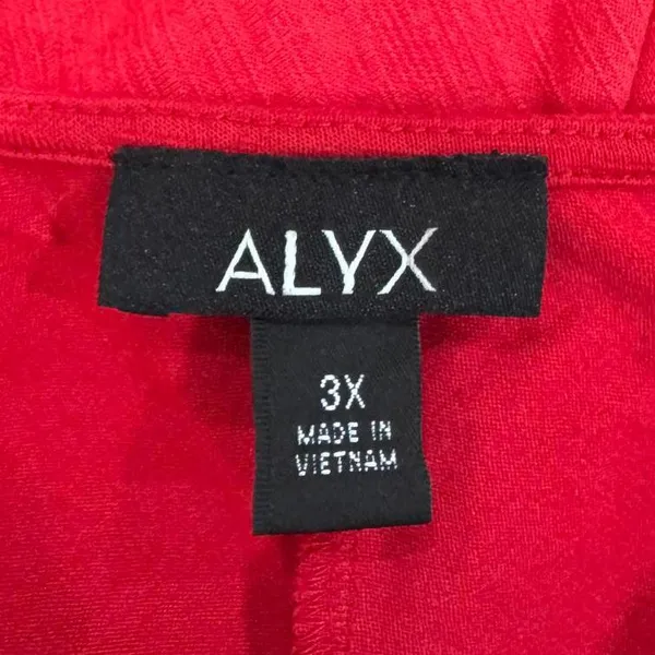 Alyx Red Lattice Ruched Sleeves Shark Bite Hem Top Plus Size 3X - Image 5