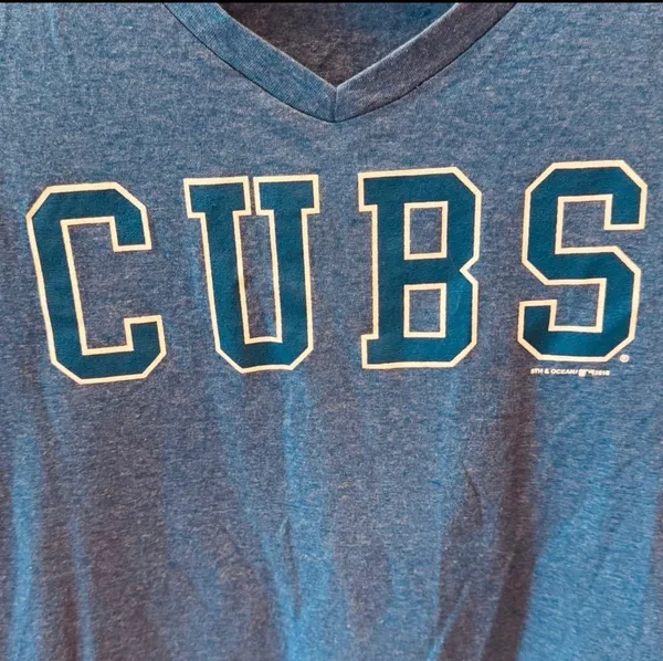 Genuine Merchandise NWT Chicago Cubs Retro Tshirt Vneck Blue White S MLB Baseball - Image 2