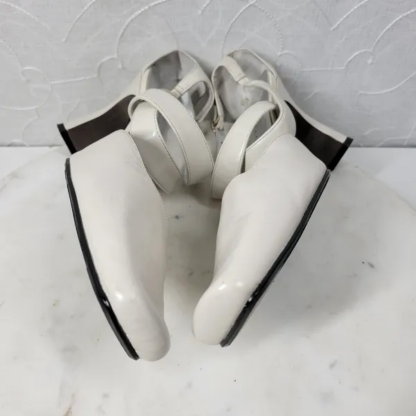 Apostrophe Cate Heels Womens 7.5 White Leather Square Toe Bridal‎ Wedding Party - Image 11