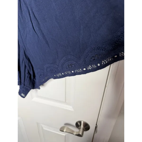 AERIE Lace Trimmed Gauzey‎ Navy Blue Shorts Size XXL - Image 5
