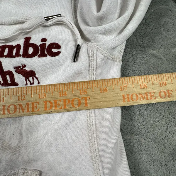 Abercrombie & Fitch Vintage Y2K Spellout Zip Up Hoodie Womens XS Sherpa Lined - Image 7