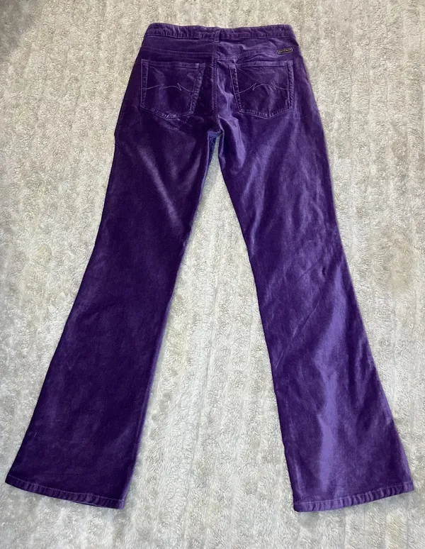 Vintage Parasuco Jeans Extreme Fit purple velvet flared bootcut pants Size 29 - Image 4