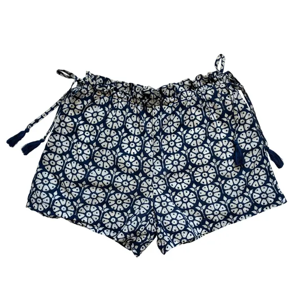 Roller Rabbit for Target Navy Blue Floral Cotton‎ Tassel Shorts Womens Medium - Image 4