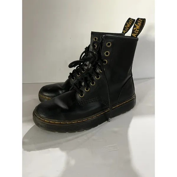 Dr. Doc Martens Air Wair Zavala Combat Boots Black Leather Womens 6 Mens 5 - Image 9