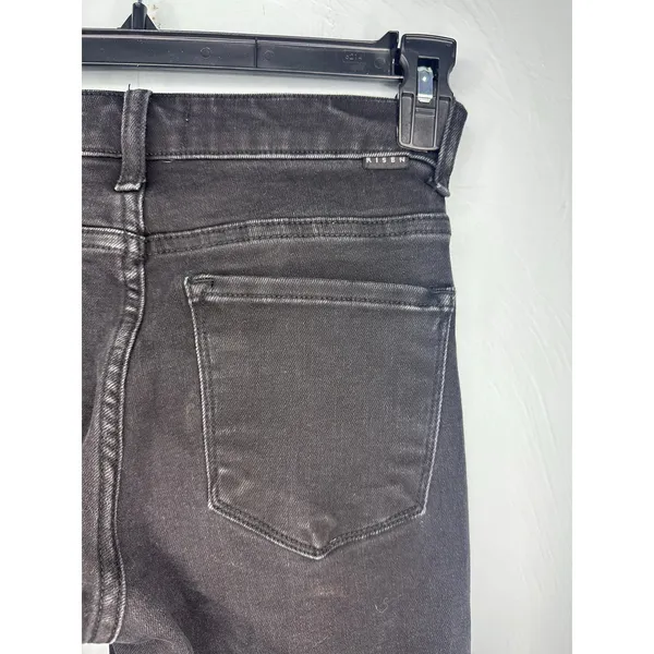 Risen Jeans Mid Rise Slim Straight Black Women's Size 1 25 Waist Stretch - Image 4