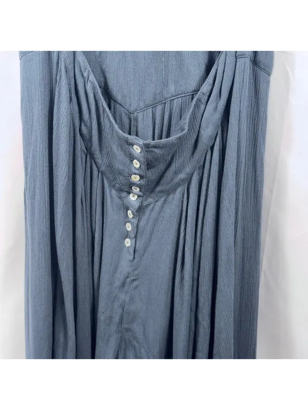 Free People Blue Sleeveless Open Back Jumpsuit Women’s Large - Image 10