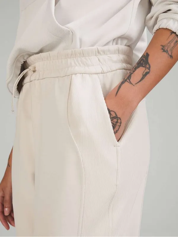 Lululemon Brushed Softstreme Ribbed High-Rise Jogger White Opal - Image 3