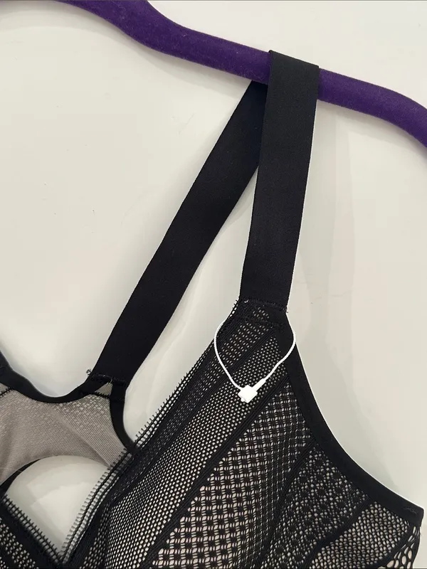 Lululemon Awake To Lace Bra 34D Black Barely Beige Wireless Sports Bra W2AQVS - Image 6