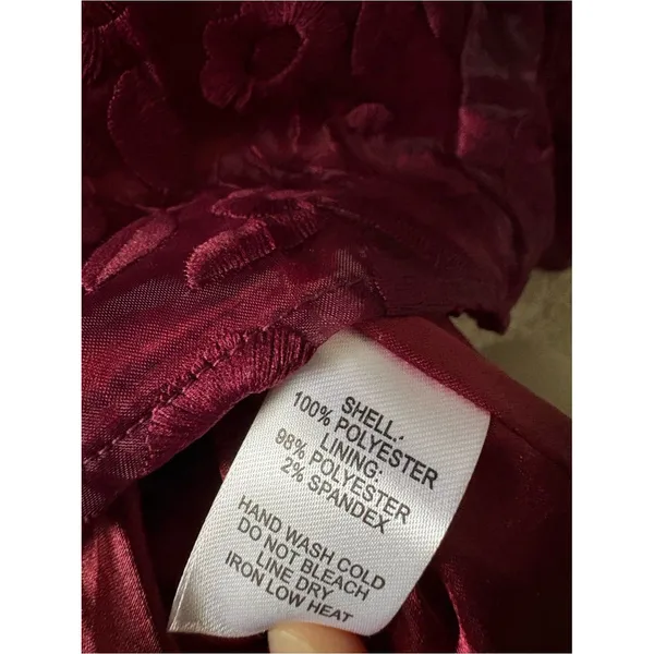 New Lulus Always With You Burgundy Floral Embroidered Organza Maxi Dress sz S - Image 8