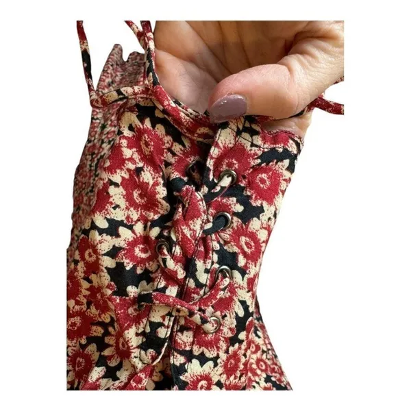 Free People Melanie Dress Women XS Red Floral Mini‎ Boho Cottagecore Festival - Image 10