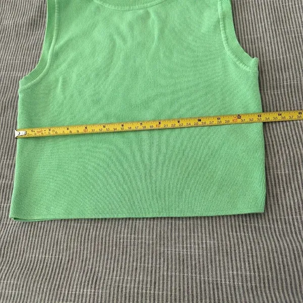Women’s Zara Trendy Bright Crop Top Shirt Green Sz M Medium Viscose Blend - Image 7