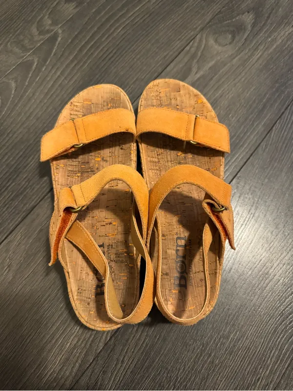 Born Sloan Leather Platform Sandals Orange Size 8 - Image 2