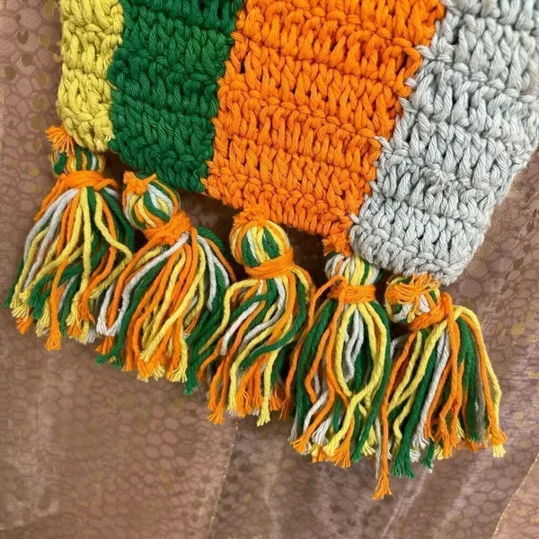 Urban Outfitters Tori Crocheted Mini Crossbody Bag Green Orange Yellow Blue - Image 3