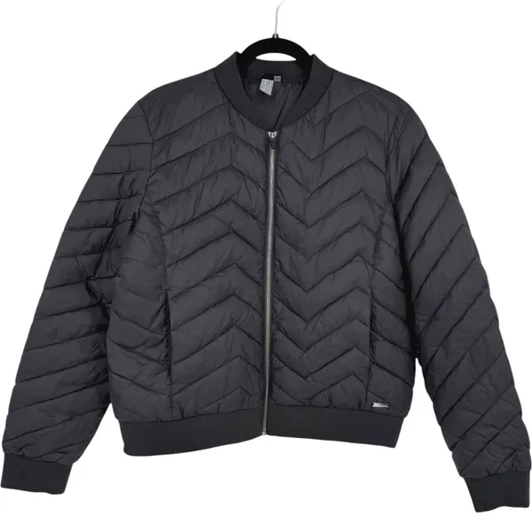 Sweaty Betty Women's Glacier Quilted Bomber Jacket Puffer‎ Coat Black Size Large - Image 3