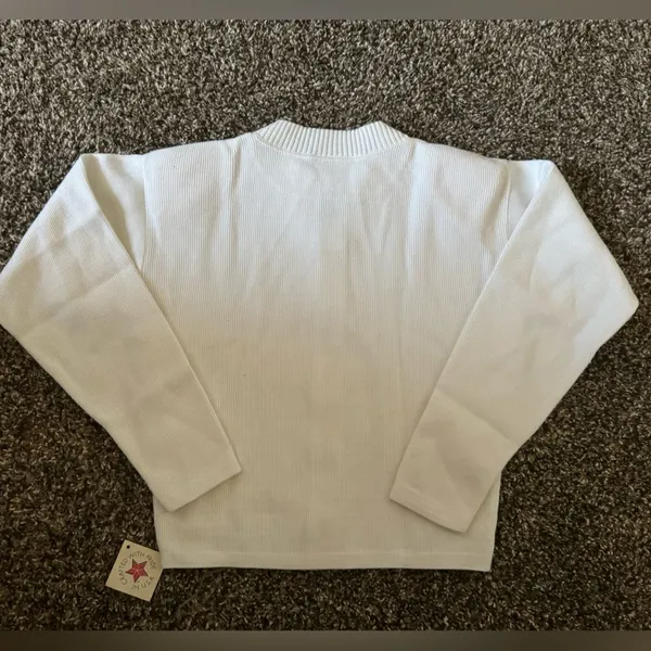 Vintage 80s Lightweight‎ Knit Zip Up Athletic Jacket Oversized Cropped Sz S - Image 2