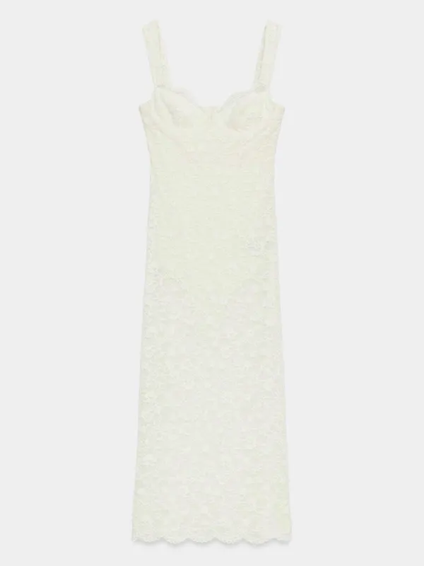 NWT ZARA LACE MIDI DRESS SIZE S - Image 9
