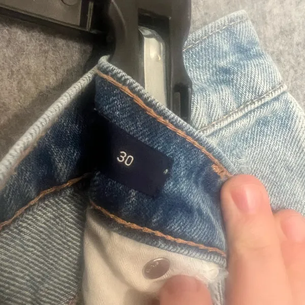 Gap Denim Woman Size 30(US 10) light wash Distressed Mini‎ Denim Skirt - Image 3