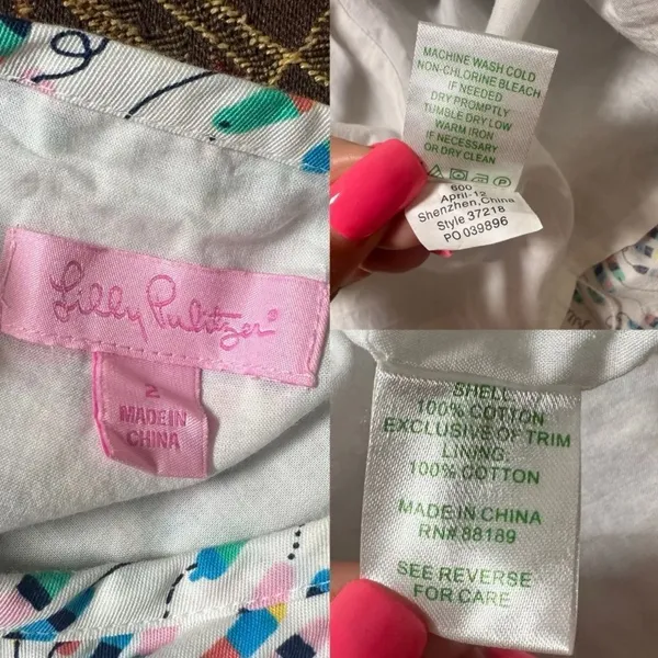 Lilly Pulitzer Sz 2 Oh Buoy Alexi Nautical Mini‎ Dress Beachy Cottagecore Whimsy - Image 3