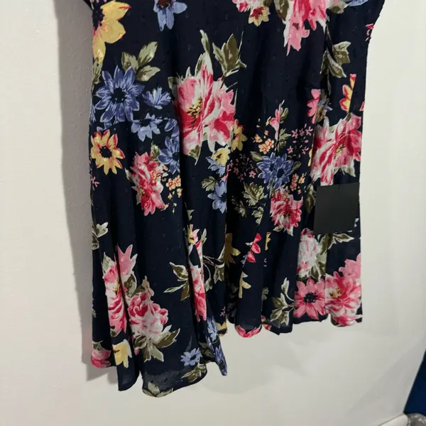 NWT Lulus Floral Fit & Flare Dress Crisscross Back Mini Summer Cottagecore Large - Image 12