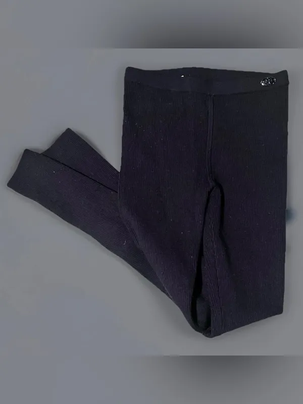 Tory Burch Thona Ribbed Knit Wool Blend Leggings Black Women’s XL Ret. $150 Lux - Image 7