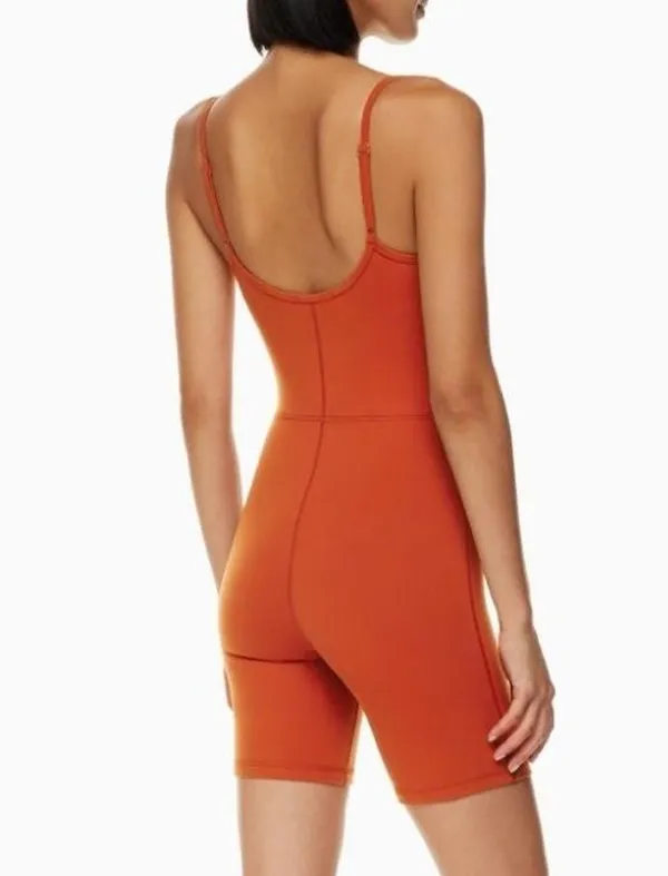 Aritzia Wilfred Free Bustier Romper Playsuit Womens S Rust Orange Pilates Yoga - Image 2