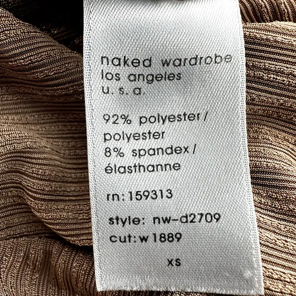 Naked Wardrobe Figure It All Out Dress Maxi Bodycon Long Sleeve Coco Tan XS - Image 4
