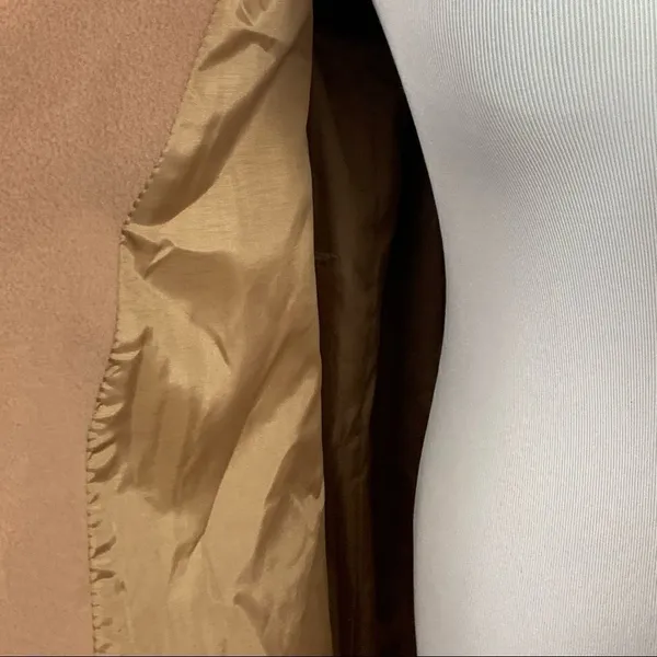 Vintage single button wool swing coat tan L Tan Size L - Image 7