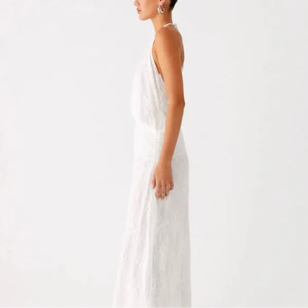 Peppermayo Reinhart Halter Maxi Dress White - Image 4