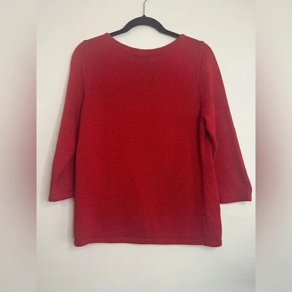 Lauren Ralph Lauren Red Sweater‎ L 100% Mercerized Cotton Classic Knit - Image 4