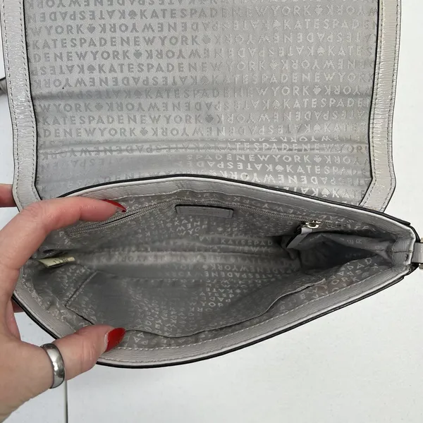 KATE SPADE Laurel Way Greer Crossbody‎ Shoulder Bag Gray Leather Crossbody Strap - Image 11