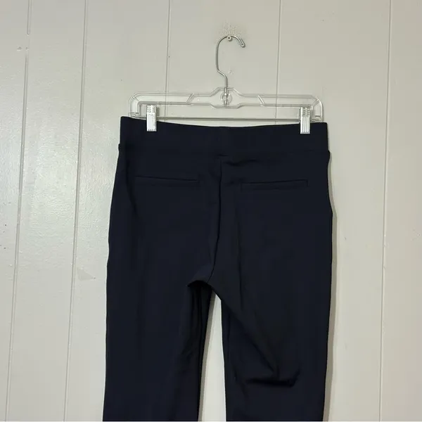 Quince Ultra Stretch Ponte Kick Flare Pants Navy Blue Pull On Work Pant Size M - Image 8