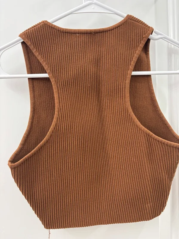 Aritzia Babaton brown sculpt knit tank top cropped - Image 6