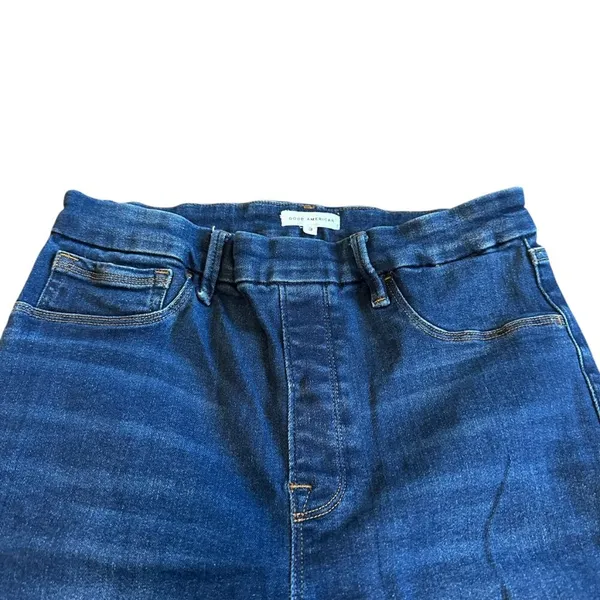 Good American Power Stretch Pull-On Skinny Jeans Dark Wash Size 3 Large Women's - Image 2
