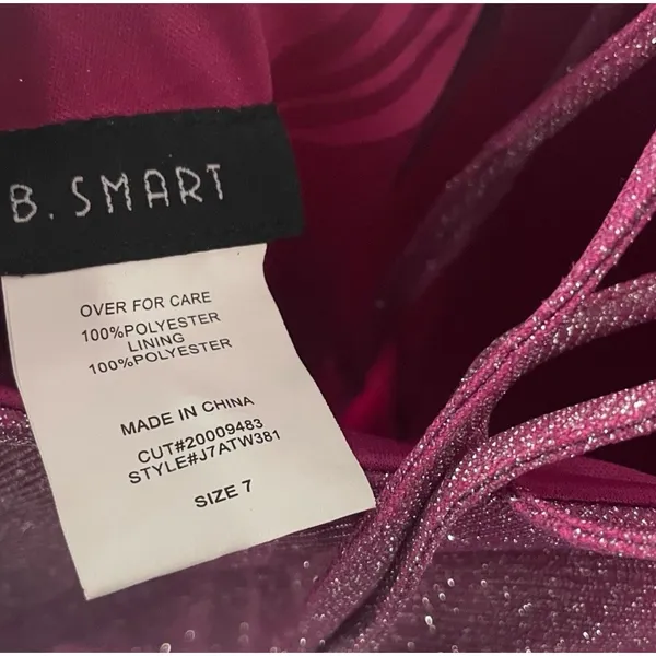 B.Smart Juniors Size 7 Pink Sparkly Knee Length Formal Dress NWT - Image 4