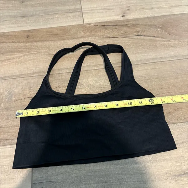 Athleta ribbed Strappy‎ back sports bra black size medium - Image 5
