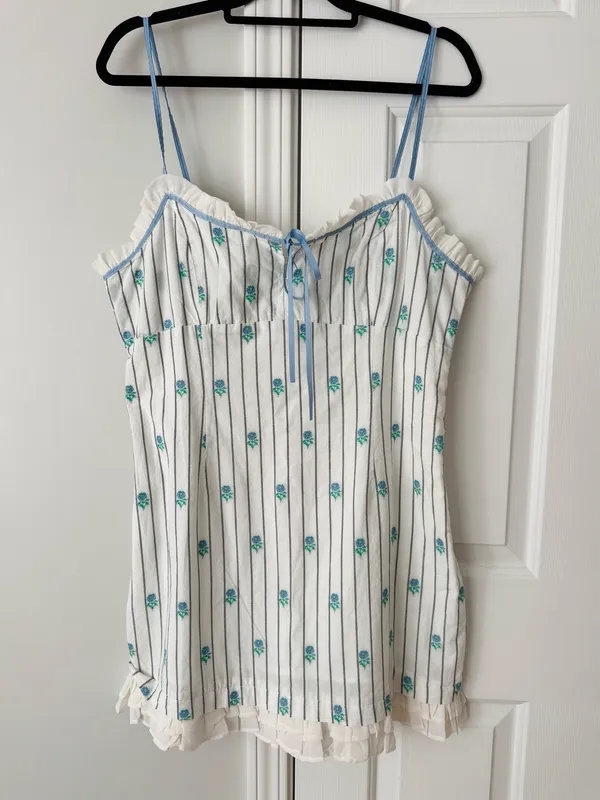 Anthropologie Maeve Sleeveless Ruffle-Hem Mini Dress, Size L - Image 5