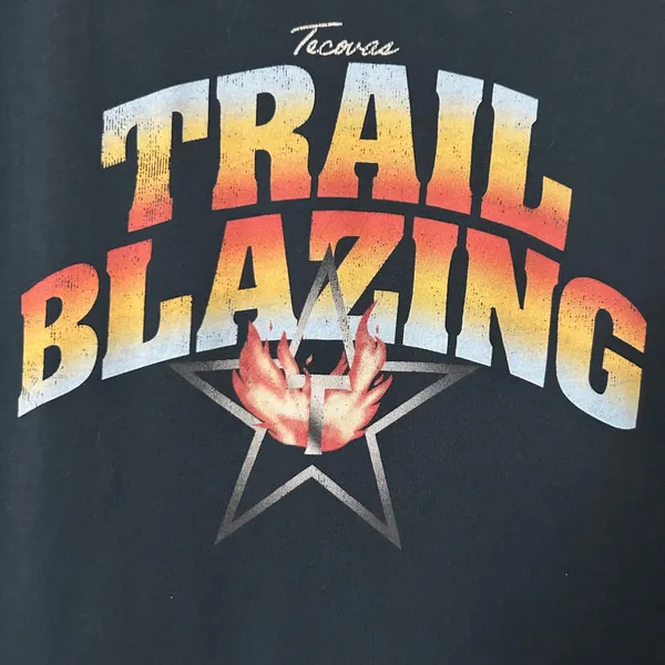 Tecovas Women Black Trail Blazing Graphic T-Shirt Pima Cotton Small Austin Texas - Image 4