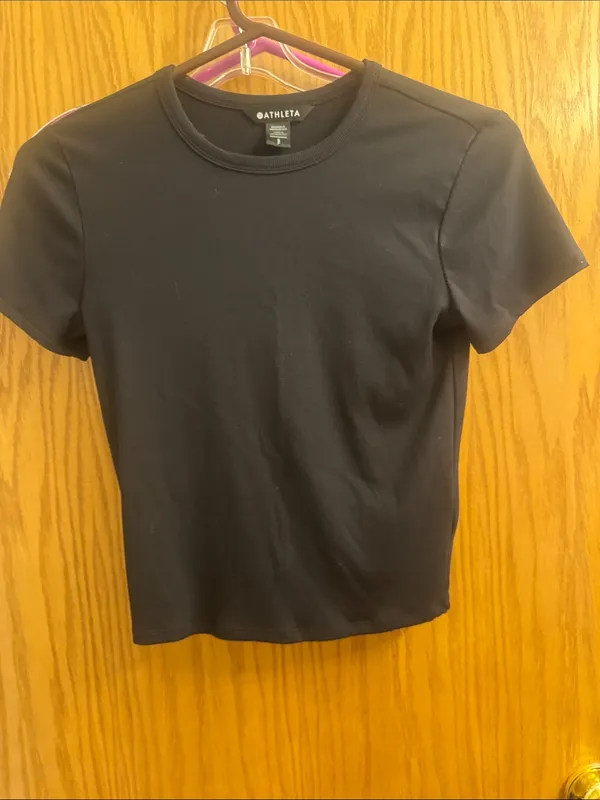 Athleta Black Short Sleeve Crewneck Tee - Image 3