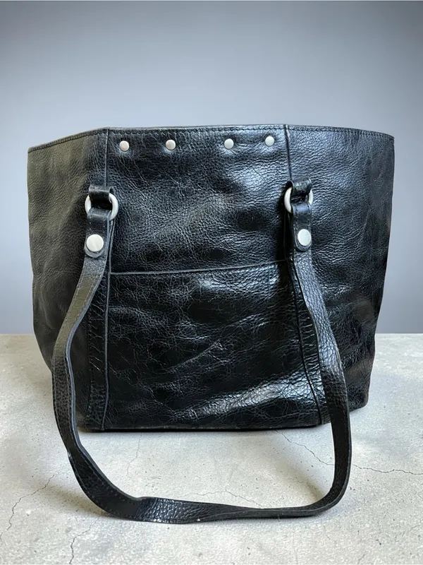 Patricia Nash Benvenuto Large Black Leather Stud-Accent Tote Bag - Image 6