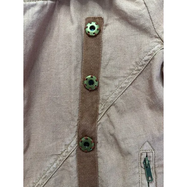 Free People Rosewood Linen Blend Moto Jacket‎ Size XS - Image 2
