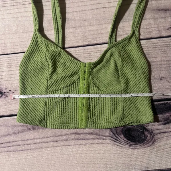 Urban Outfitters Estella Textured Green Crop Top - Image 11