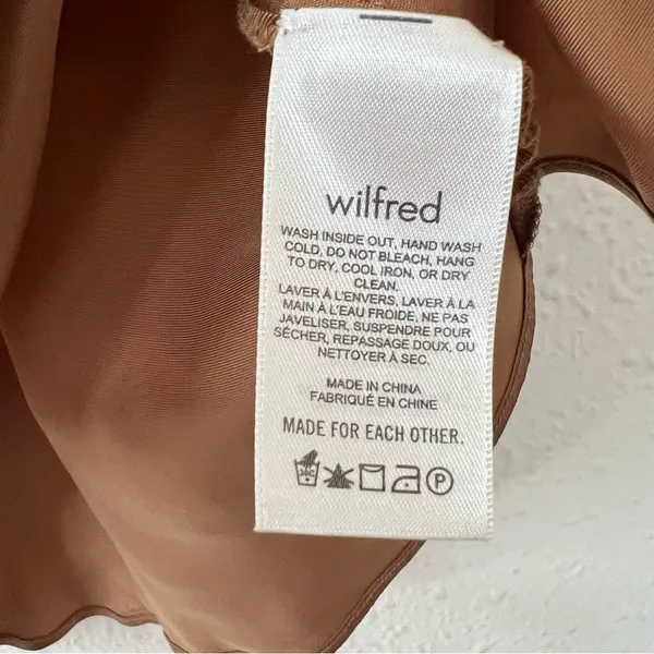 Aritzia Wilfred Brown Satin Cami Tank Top Size XS V Neck - Image 5