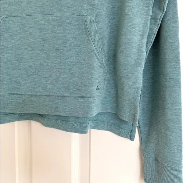 Travis Mathew Womens Drawstring Hooded Sweater Teal Blue‎ Size XS Oversized - Image 3