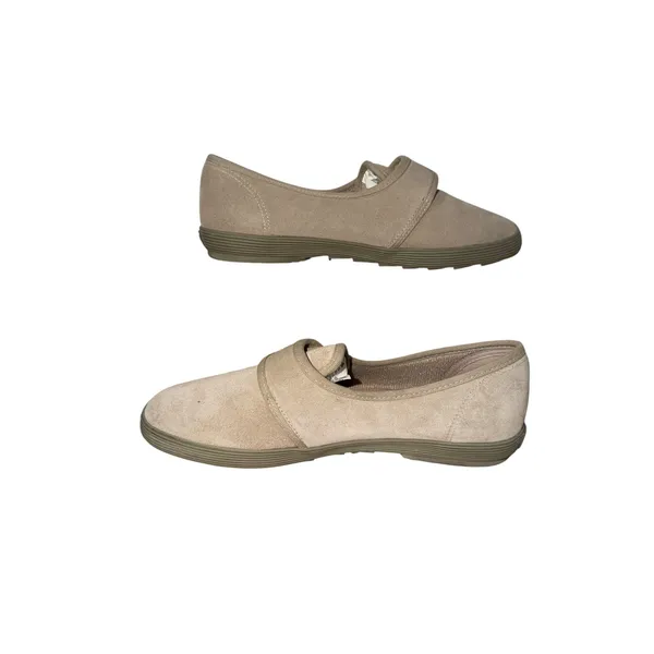 Daniel Green Jill Tan Suede Slip On Loafers Hook Loop Strap Women 9.5M 79122 - Image 3