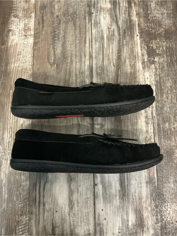 Softmoc Classic Black Faux-Fur Lined Moccasin Flats Size 9 - Image 11