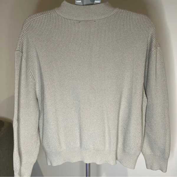 Hudson Gray Women's Zip-Up Cardigan Crop Sweater Light Gray size M pockets - Image 7