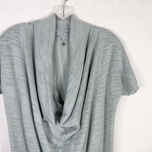 Anthropologie‎ Knitted Knotted Small Top Knit Sparkly Gray Blue Cowl Crochet 392 - Image 4