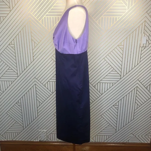 Boden Colorblock Purple Empire Sleeveless Dress‎ - Image 5