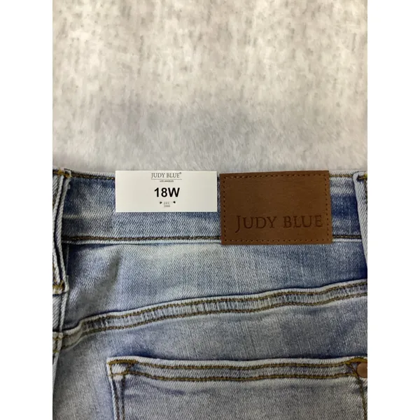 Judy Blue Women 18W Mid Rise Bootcut Jeans Light Wash Side Slit JB82552LT-PL‎ - Image 7